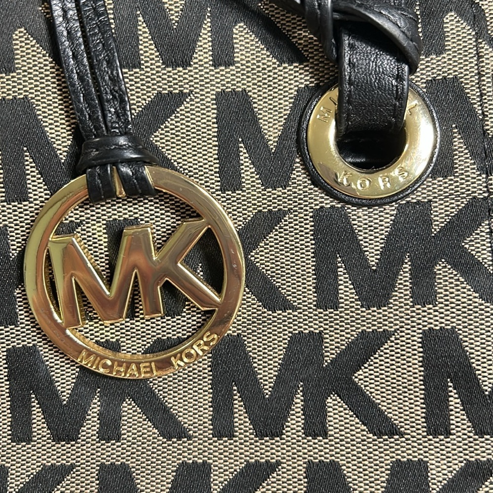 Michael by Michael Kors Jet Set Monogrammed Tote With Adjustable Leather Straps - Picture 12 of 12